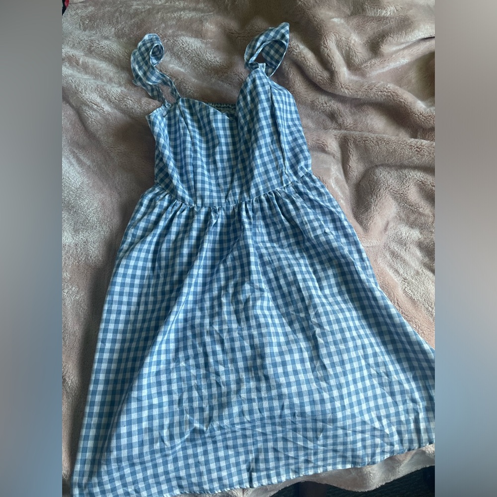 Women’s blue cheered dress